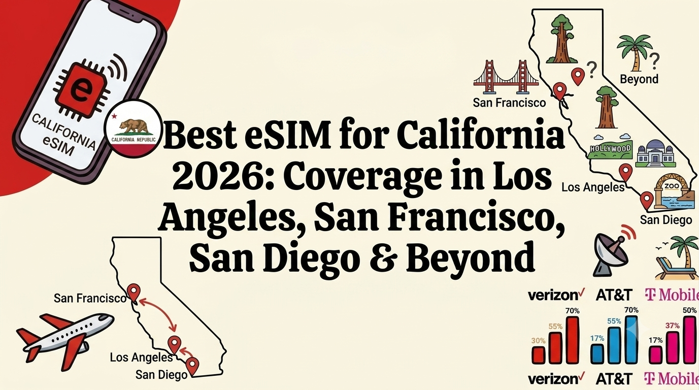 Best eSIM for California 2026 — stay connected in Los Angeles, San Francisco Bay Area, San Diego, Yosemite, and Napa Valley