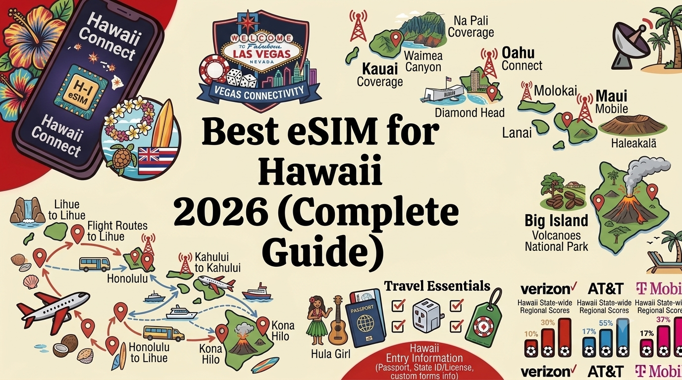 Best eSIM for Hawaii 2026 — stay connected on Oahu, Maui, Big Island, Kauai, and across the Hawaiian Islands